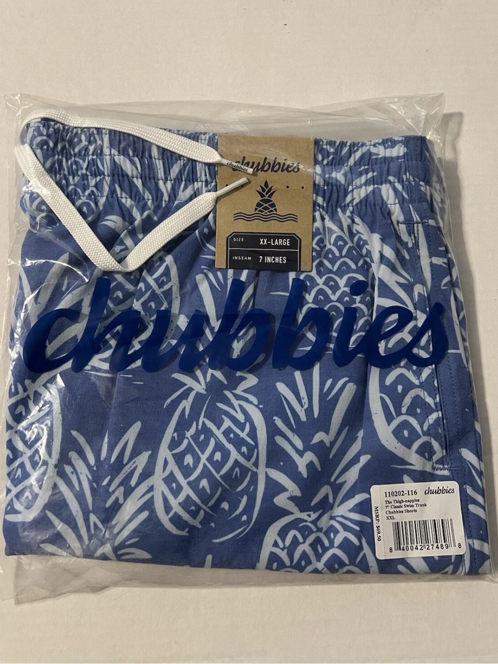 Chubbies Navy and White Pineapple Print Swim Trunks - Picture 4 of 8